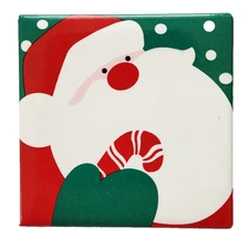 Hallmark MAGNET Christmas Vintage SANTA with Candy Cane SQUARE Holiday Fridge