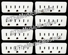 8X Grounded 3 Outlet Triple AC Wall Plug Power Splitter 3-Way Electric Adapter