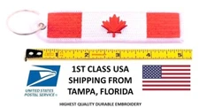 Canada Flag Ice Hockey Keychain Double-Sided Patch Canadians Embroidery Key Ring