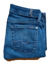 7 For All Mankind Denim Jean womens 27 Skinny straight leg USA made (28x30L)