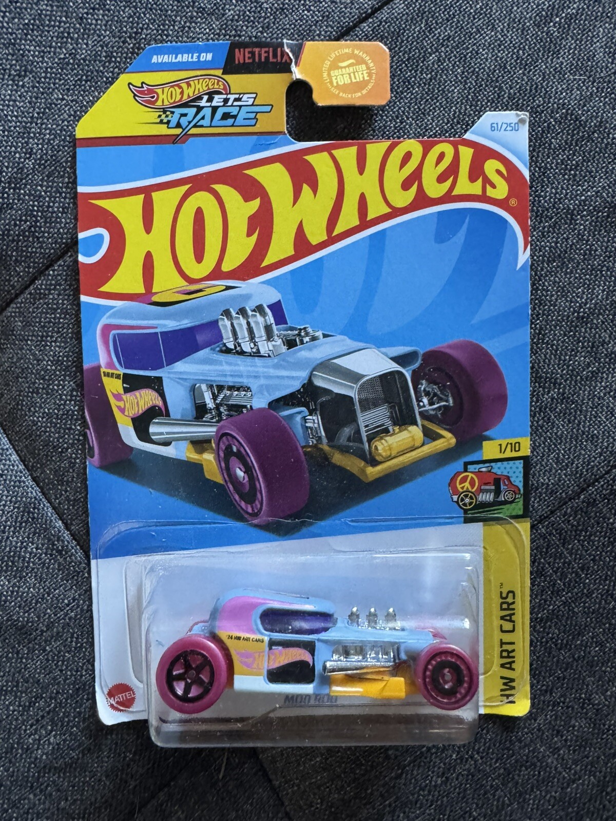 Hot Wheels 2024 Blue Mod Rod #61, Hot Wheels Art Cars 1/10 - HW Let's Race