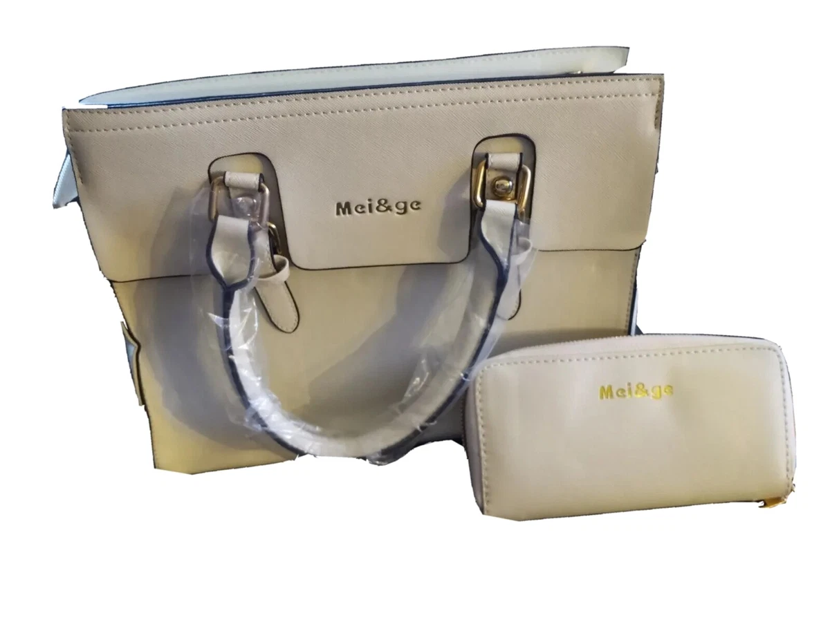 Mei ge Hand Bag with wallet Ivory