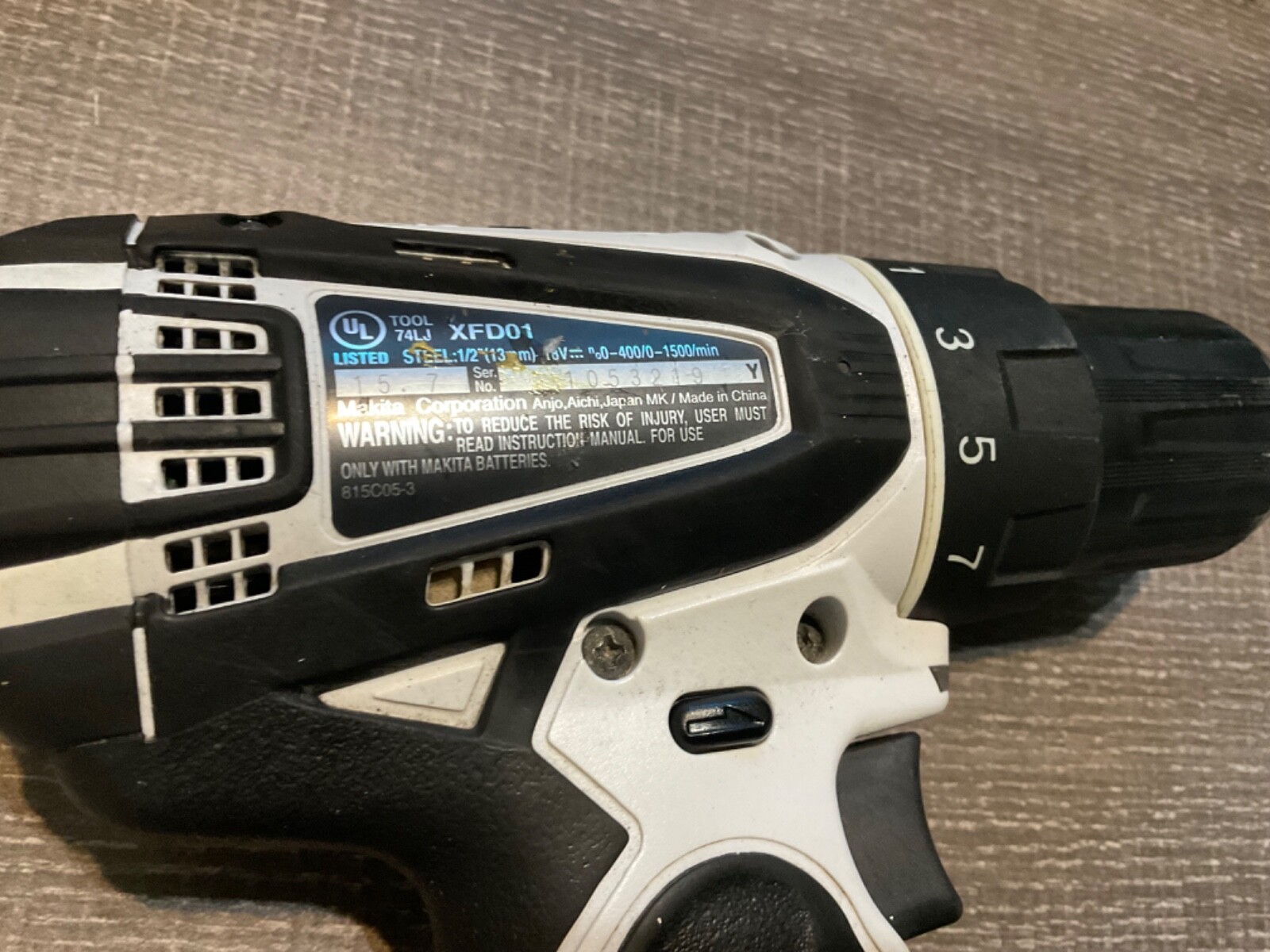 Makita XFD01 18V Lithium Ion 1/2&rdquo; Drill Driver Battery And Charger Tested Works