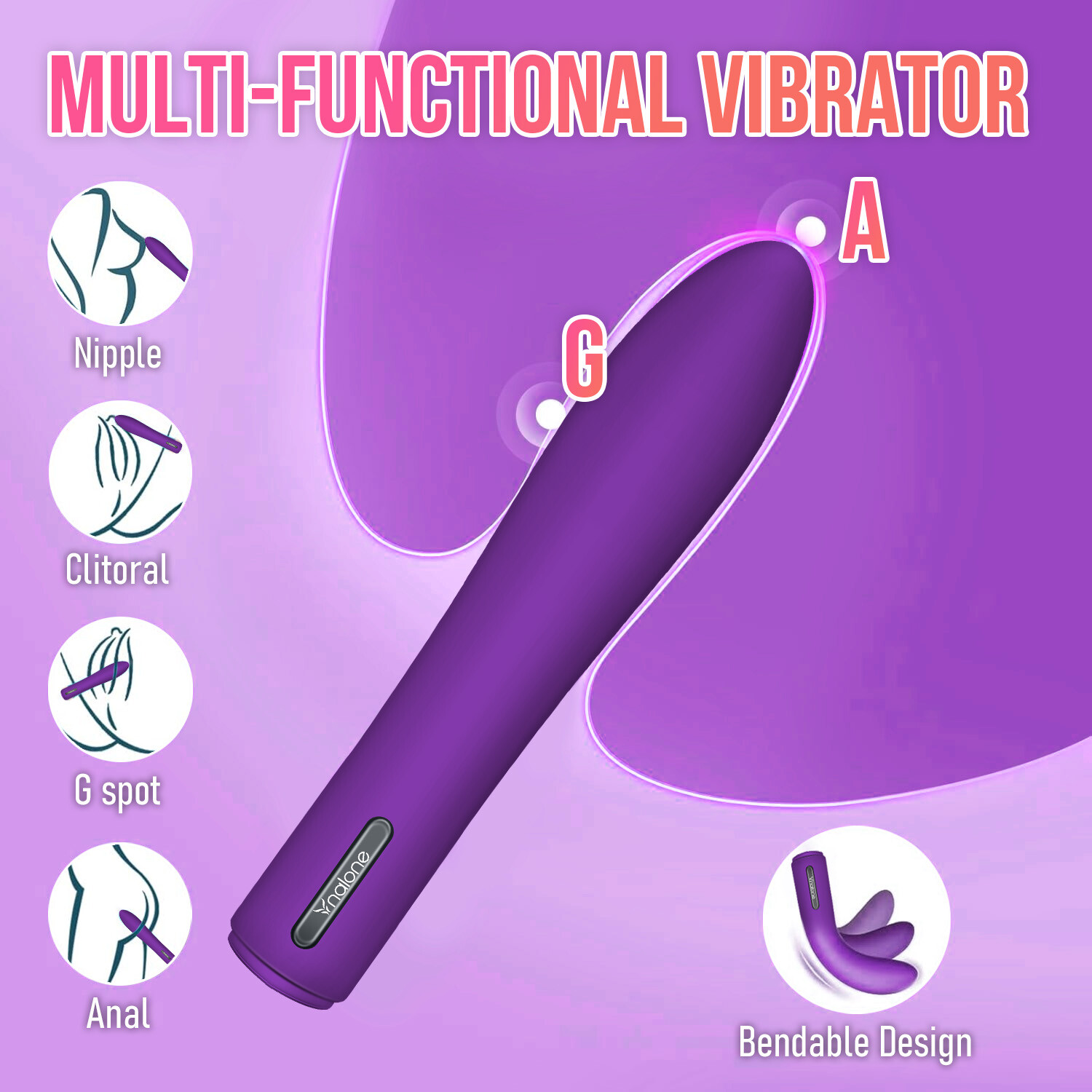 Women Mini Powerful Bullet Shape Vibrating Neck Body Massage Personal 20Speed