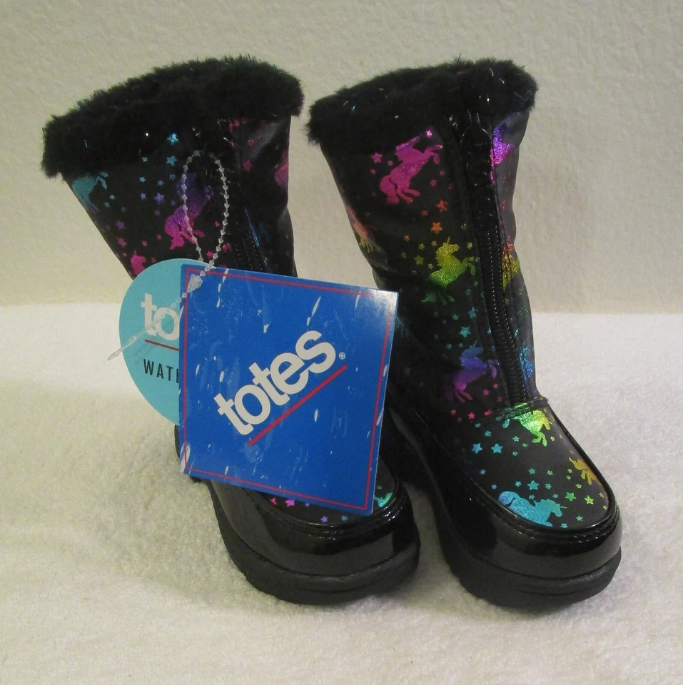 NUEVO CON ETIQUETAS Totes Dreamer Niñas Pequeñas Forradas de Piel Sintética Impermeable Botas para Nieve 5 Negras $45 Foto 4 de 4