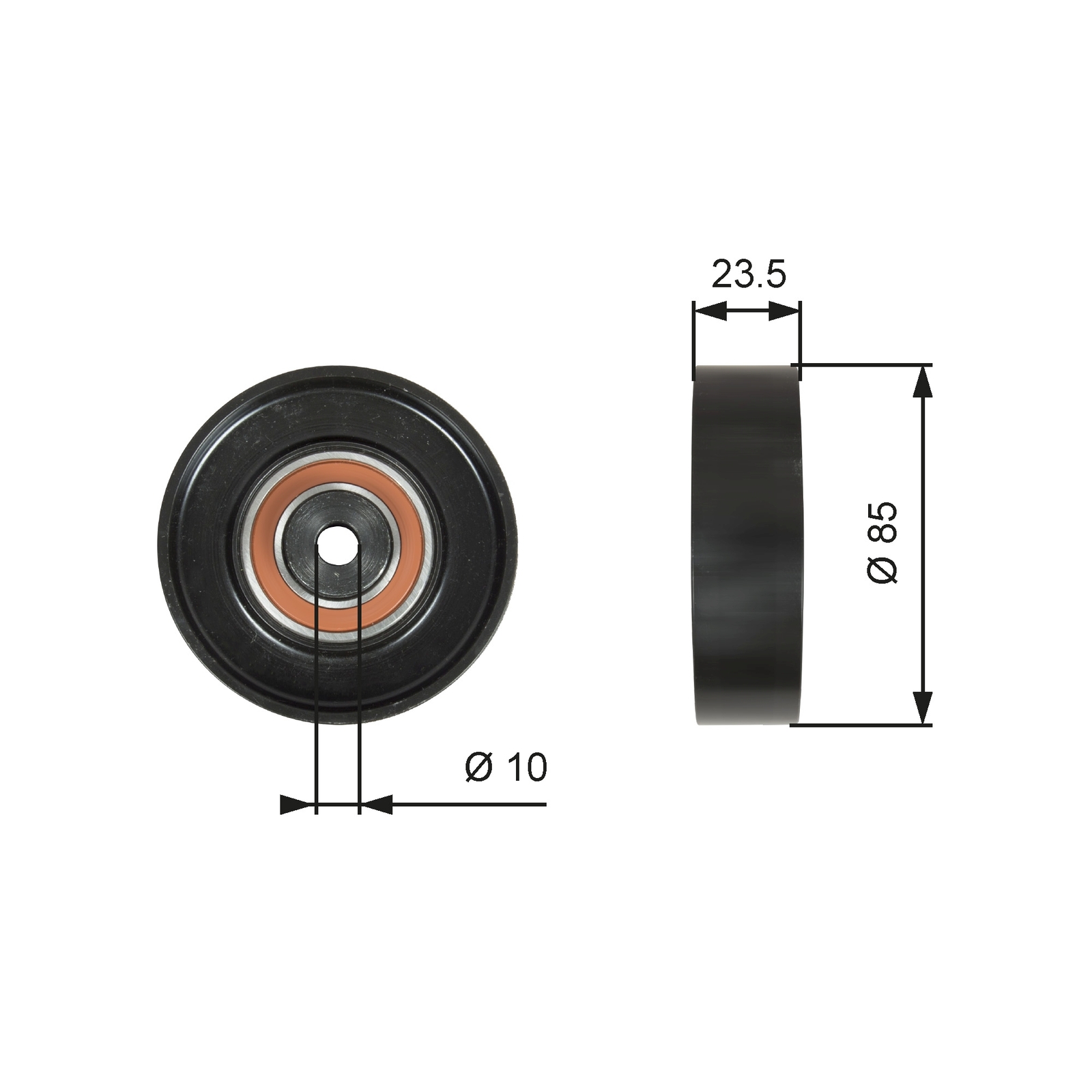 GATES-OE T36274 Deflection/Guide Pulley, V-ribbed belt for CHEVROLET,SUZUKI - Image 7