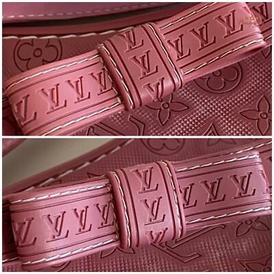 Auth Louis Vuitton Rose Pink Monogram Embossed Rubber Flip Flop