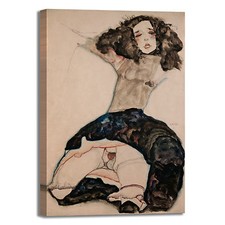 Schiele ragazza gonna sollevata quadro stampa tela dipinto telaio arredo casa