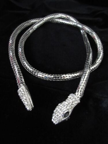 Collar Gargantilla Serpiente Dorada Estrás Metálico Envolvente Pulsera Cuerpo Cadena - Imagen 16 de 16