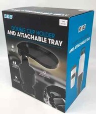Car Cup Holder Doubler With Attachable Tray Removable Tray Rotates 360 Degrees