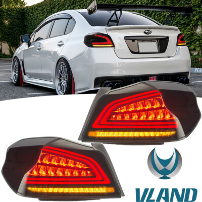 Spec-D Tuning Sequential LED Tail Lights For 2015-2021 Subaru WRX/STI - Black Housing, Pair