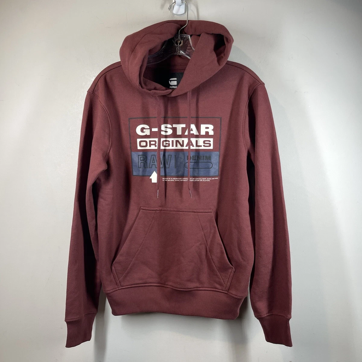 G-Star RAW Men\'s | sz XS Burgundy Pullover Sweatshirt eBay NWOT Puffy Graphic Hoodie