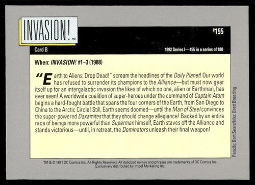 Impel DC Cosmic #155 1991 ¡Invasión! - Imagen 2 de 2