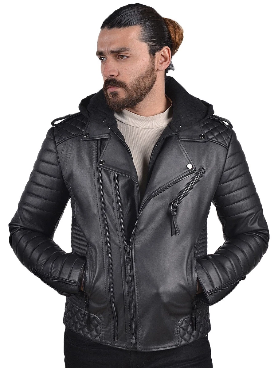 Hoodie top biker jacket