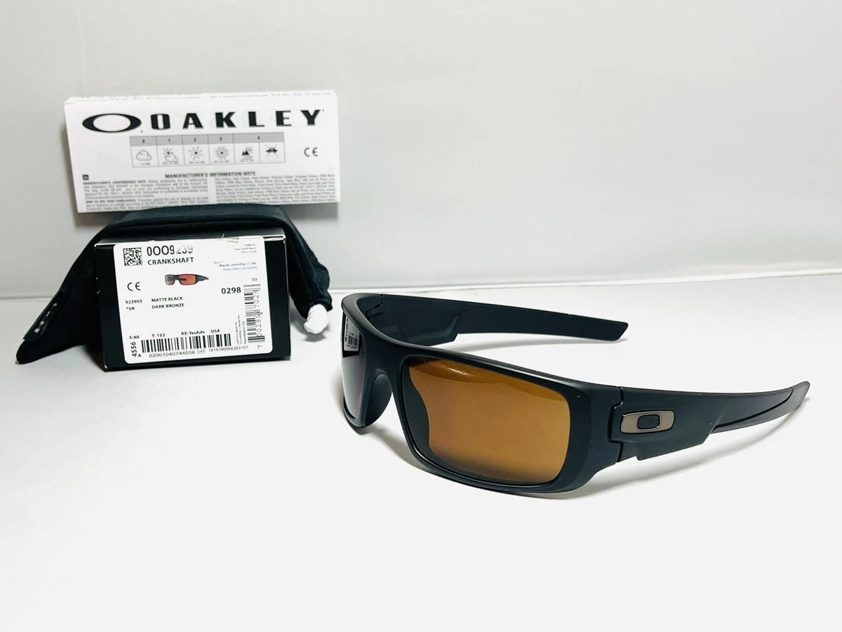 New Oakley Crankshaft Sunglasses Mtte Black Frame Dark Bronze Lens Gunmetal Icon