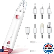 Electric Nail Drill, 8-in-1 Cordless Electric Nail File with LED Light, 5 Spe