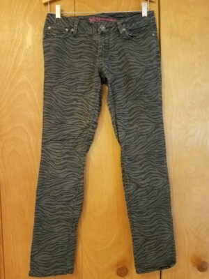 Bullhead Super Skinny Black Zebra Stripe Jeans Size