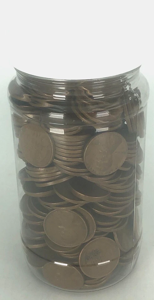 ¡MÁS DE 2 LIBRAS! Centavo de trigo Lincoln centavo a granel moneda mixta LOTE SIN BUSCAR con frasco Foto 2 de 4