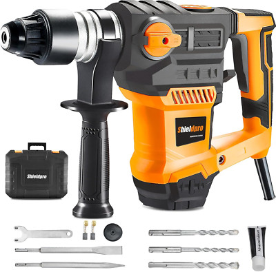1-1/4 Inch Sds-Plus 13 Amp Rotary Hammer Drill Heavy Duty, Safety Clutch 3 Funct