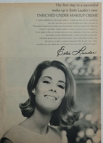 1965 Estee Lauder enriched under makeup cream cosmetic Beauty vintage ad
