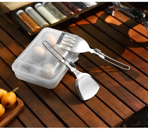 Outdoor Portable Stainless Steel Folding Frying Shovel Camping and Picnic Travel - Picture 16 of 23