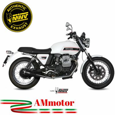 MIVV 2 Exhaust Hom Ghibli Steel Black Ceramic Moto Guzzi V7