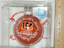 AS IS holder NFL Cincinnati Bengals Christmas Tree size Ornament Glass Holiday