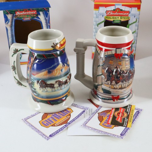Budweiser Holiday Stein Ceramarte Brazil Collector Series 2000-2009 01 02 03 04 - Picture 4 of 24