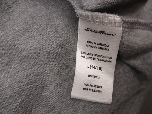 Eddie Bauer Size L (14-16) Kids Gray Crew Neck Short Sleeve Athletic T-Shirt 489 - Picture 9 of 10