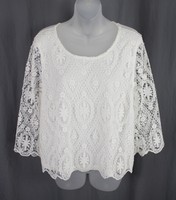 Topshop Women's White Floral Crochet Cropped Shirt Top Sz 12 on sale Topshop Women's White Floral Crochet Cropped Shirt Top Sz 12 on sale