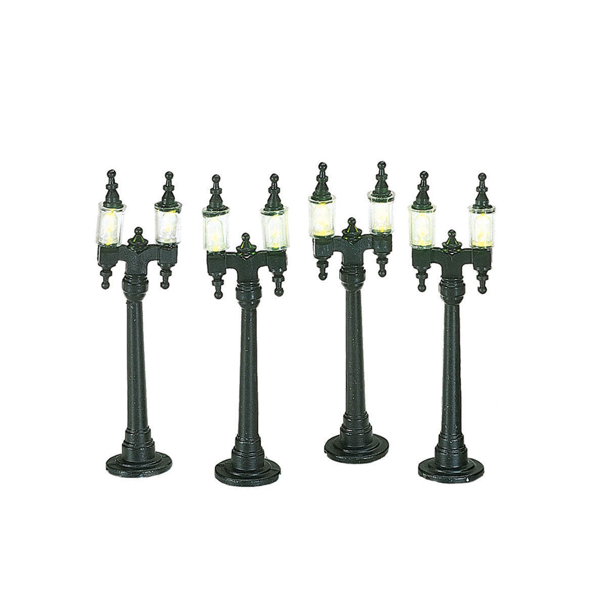 Double Street Lamps Outdoor Set of 4 Bright Lighting  