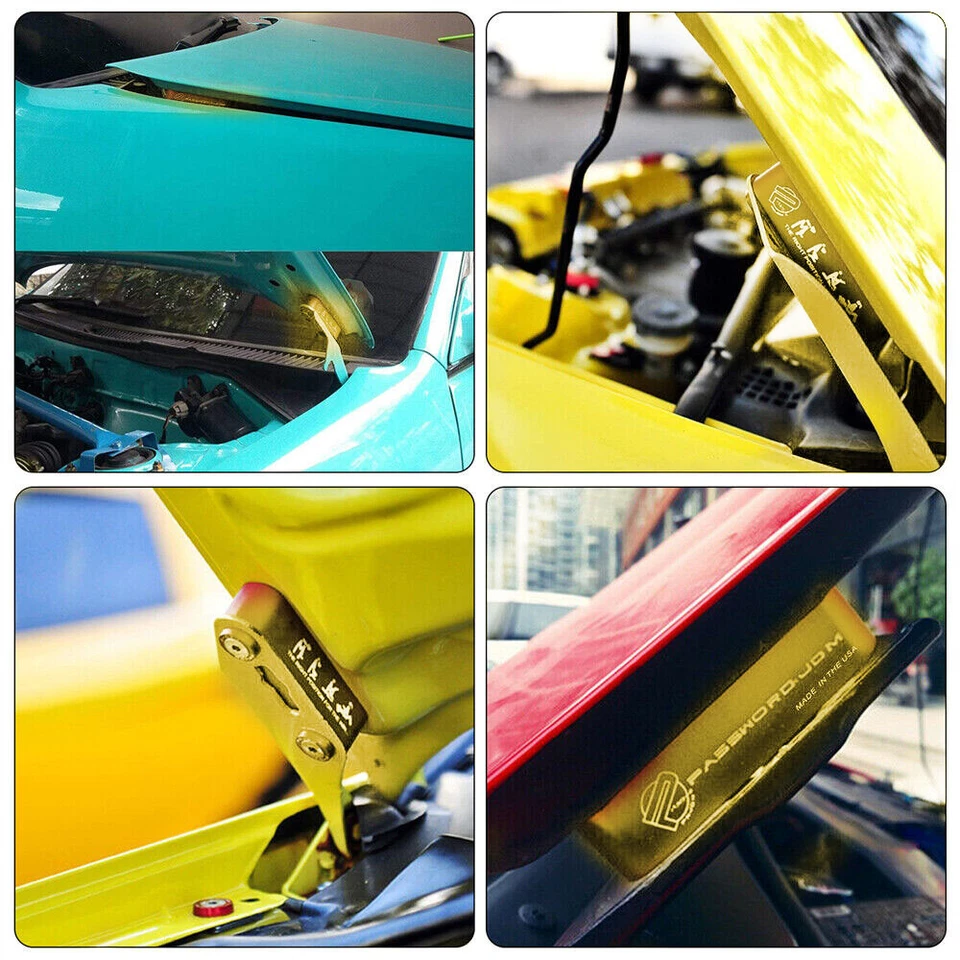 2Pcs Gold PASSWORD JDM Billet Hood Spacer Riser For Honda Civic/Acura Integra - Imagem 3 de 4