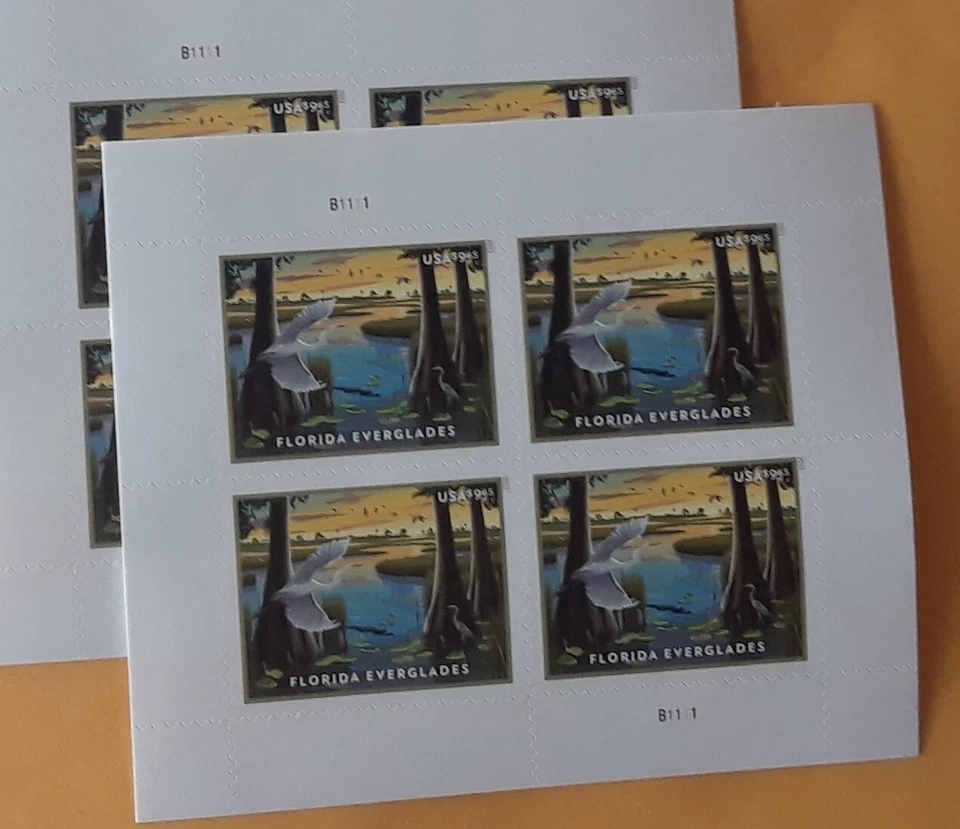 Mini Sheet of 4 US Priority US Stamp of $9.65 FLORIDA EVERGLADES Ecosystem 5751 - Image 3 of 4