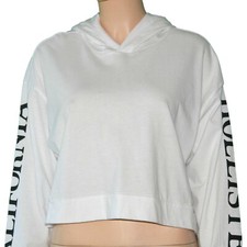 Hollister Hoodie Cropped Pullover Top Long Sleeves M NWT