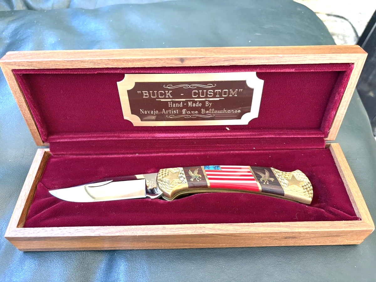 BUCK CUSTOM Hand-Made By Navajo Artist Dave Yellowhorse Rare BUCK CUSTOM Hand-Made By Navajo Artist Dave Yellowhorse Rare