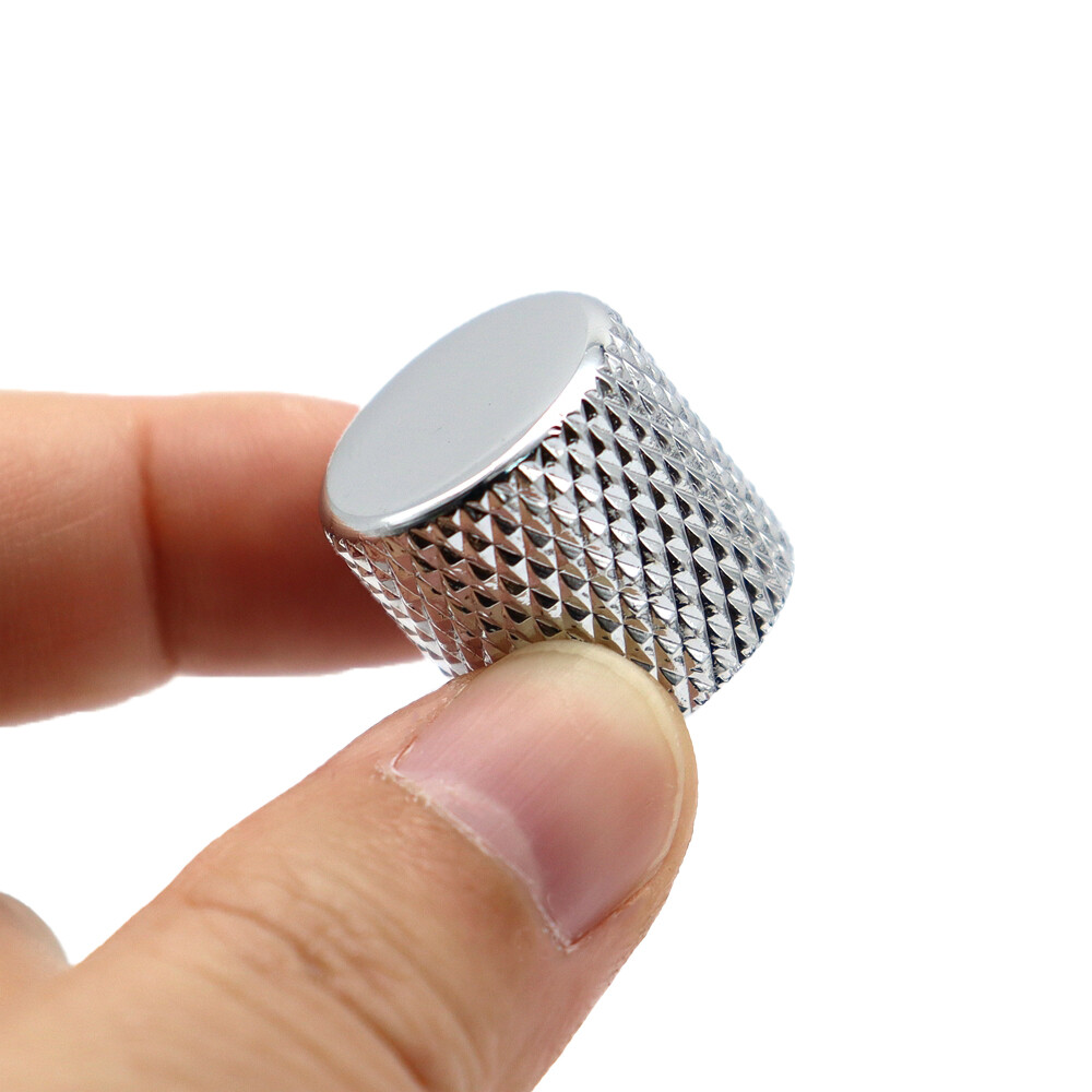 2/3/4 Pcs Metal guitar knobs Flat Top Knurled Knobs for Strat Tele