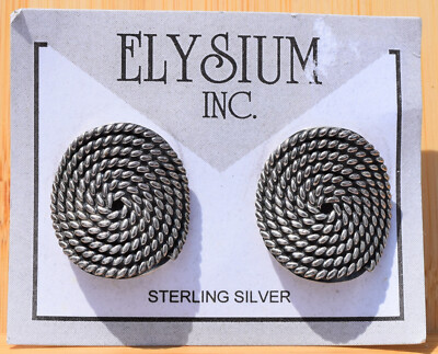 Sterling Silver Coiled Rope Earrings By Elysium Stamped 925Mex