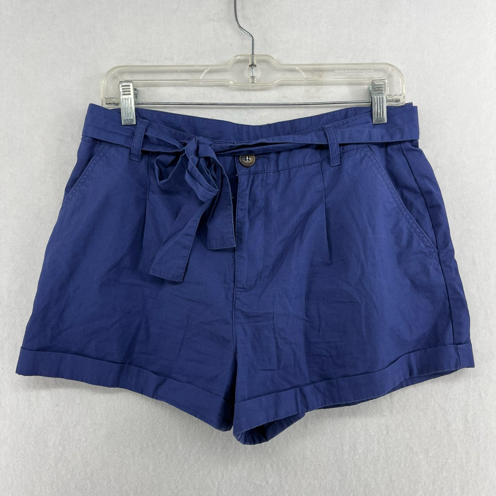 Forever 21 Shorts Women's L Royal Blue Belted Side Pockets Adjustable