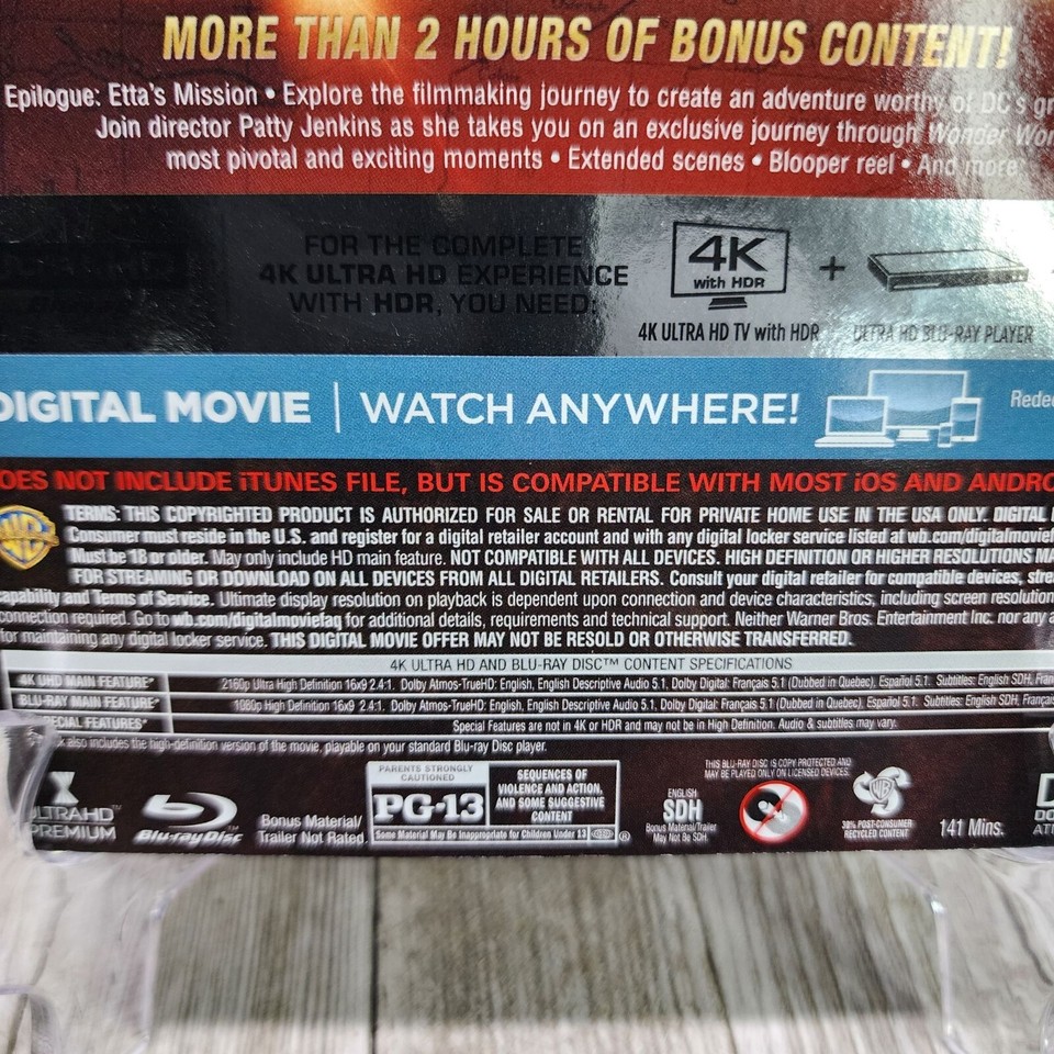 Wonder Woman 4k Ultra HD + Bluray + Digital with Slipcover eBay
