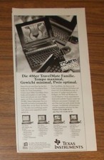 Rare Advertising Texas Instruments Travelmate 4000 WinDX2 Laptop 1994