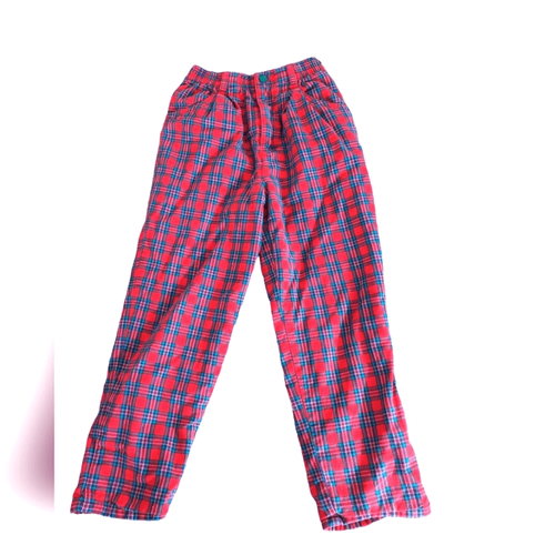 Gymboree vintage rainbow tag red plaid fleece lined pants