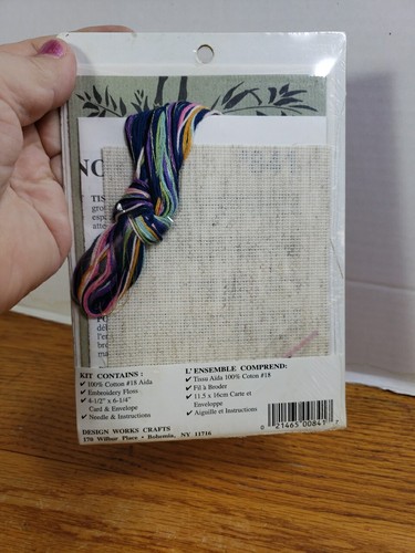 Design Works Crafts Counted Cross Stitch Greeting Card Kit #841 Asian Floral_BH - Picture 5 of 7