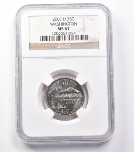 MS67 2007-D Washington State Quarter Washington NGC *5432