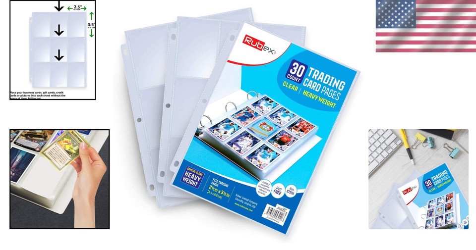 540 Pockets Trading Card Protector Sleeves, 30 Sheets 9-Pocket 8-Silk Card Holder Pages For Game Sports MTG, TCG, Baseball Standard Cards Supplies - View #13