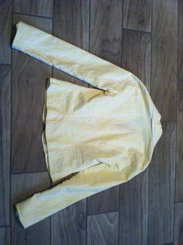 Sz.S--HOT KISS Yellow Embroidered Blazer Cotton/Spanex w/decorated Trim Jacket - Picture 4 of 5