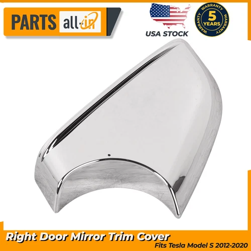 Passenger Side Door Mirror Chrome Trim Cover Right Fits Tesla Model S 2012-2021