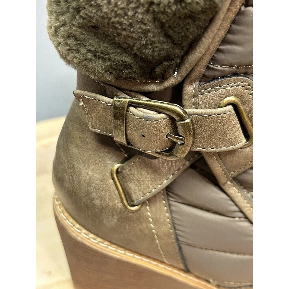 Bota ZiGi Soho Aliandra Mujer 10 Verde Oliva Hebilla Cremallera Cuña Cálida Foto 2 de 4