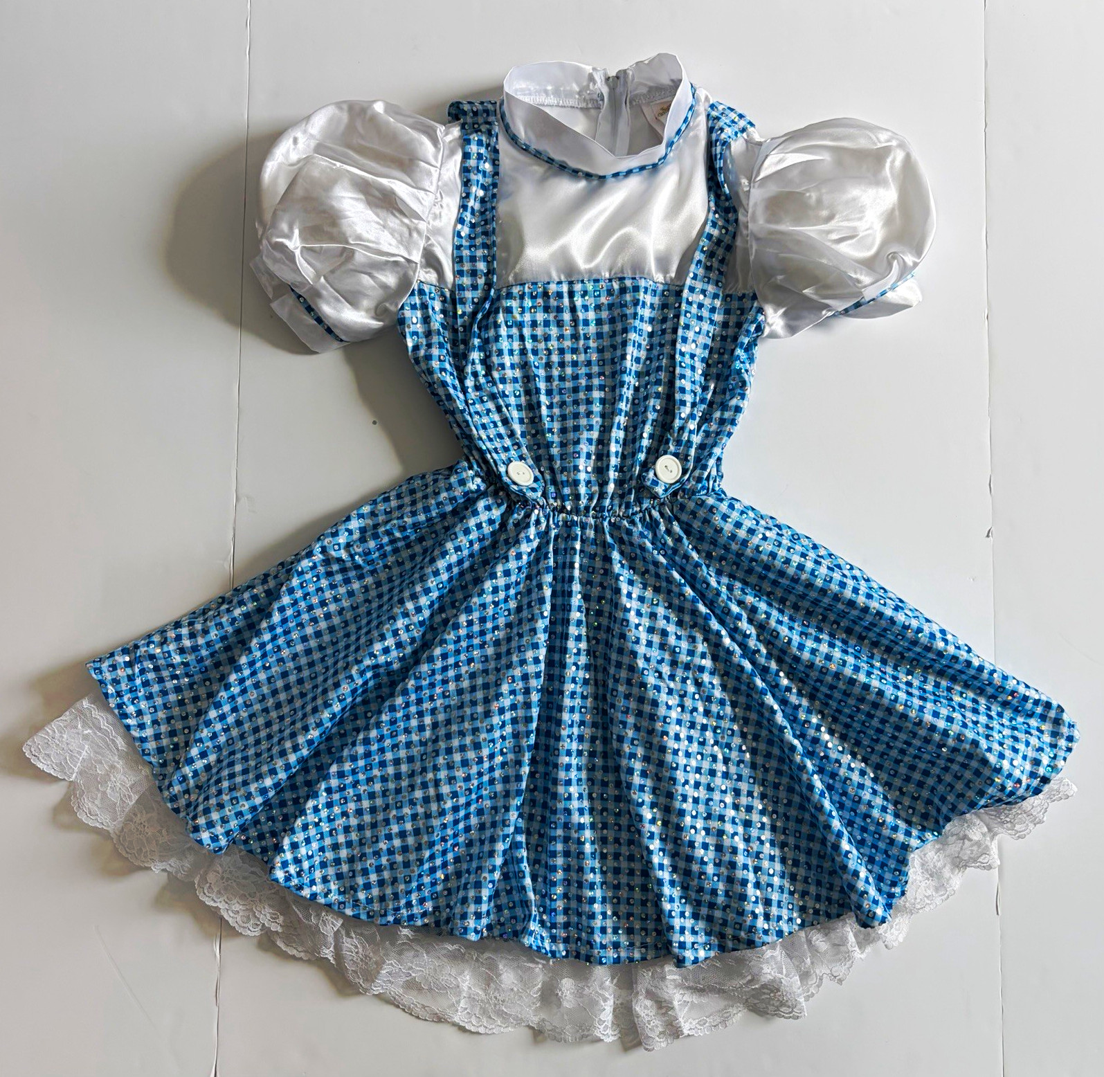 Vestido Disfraz Dorothy Lentejuelas Niñas Mago de Oz Rubie’s Mediano 8-10 886493