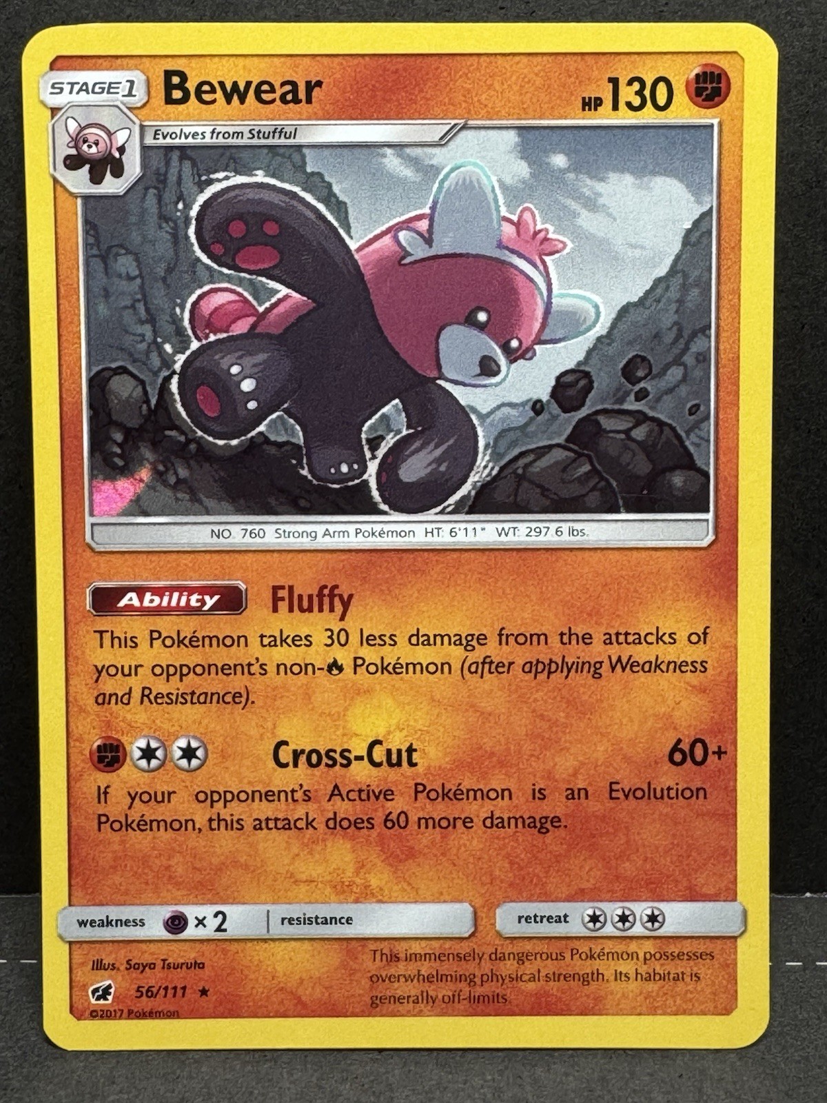 Bewear - 56/111 - Sun & Moon Crimson Invasion Holo Rare Pokemon