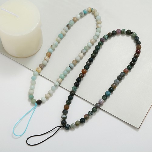 Mobile Phone Straps Natural Stone Lanyard Beaded Lanyards - Photo 7 sur 10